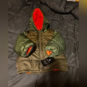 London Fog Olive and Orange Puffer Jacket NWT